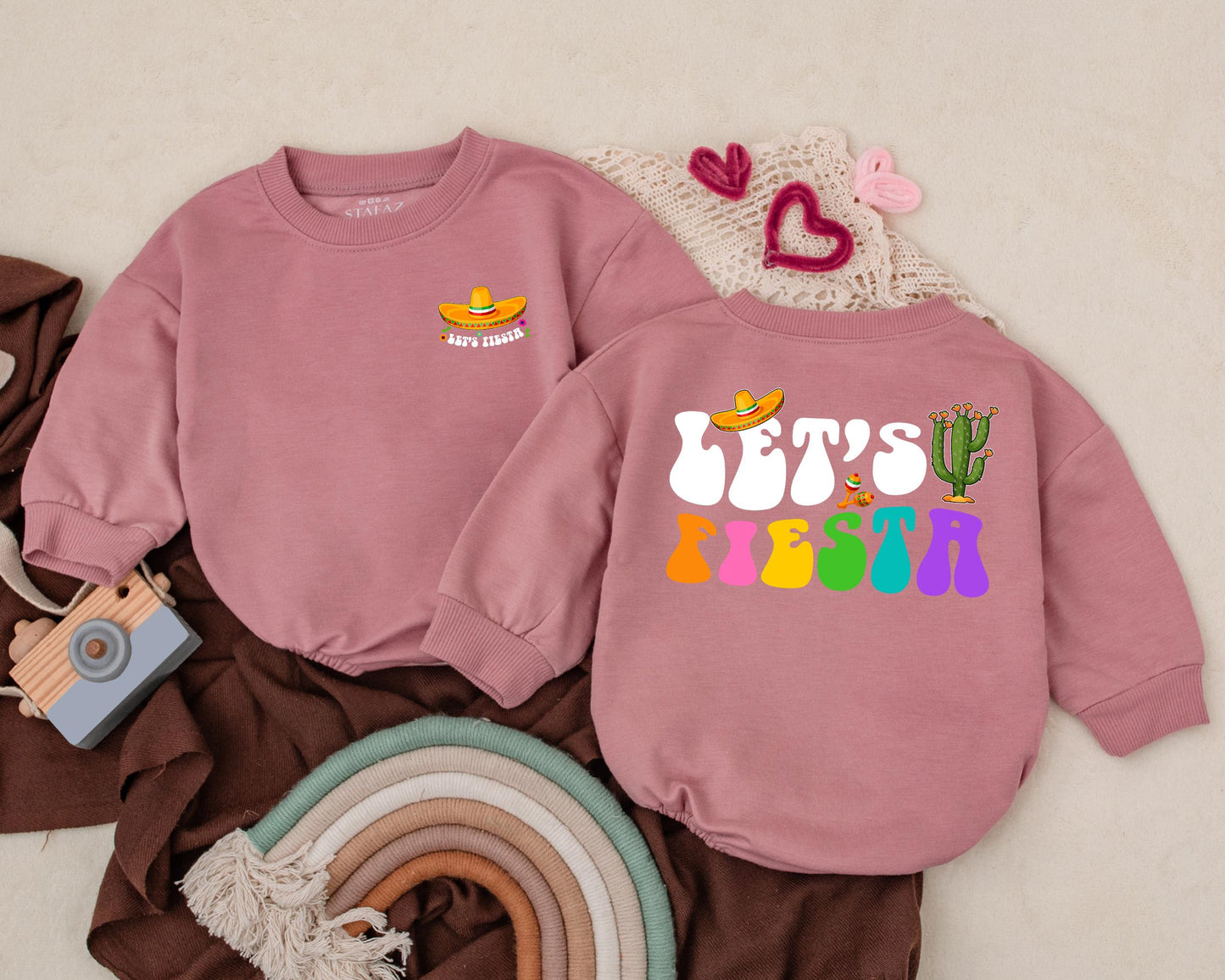 Let's Fiesta Baby Romper Cinco De Mayo Taco Tuesday Bodysuit Cute Mexican Fiesta Baby Gift First Birthday Outfit