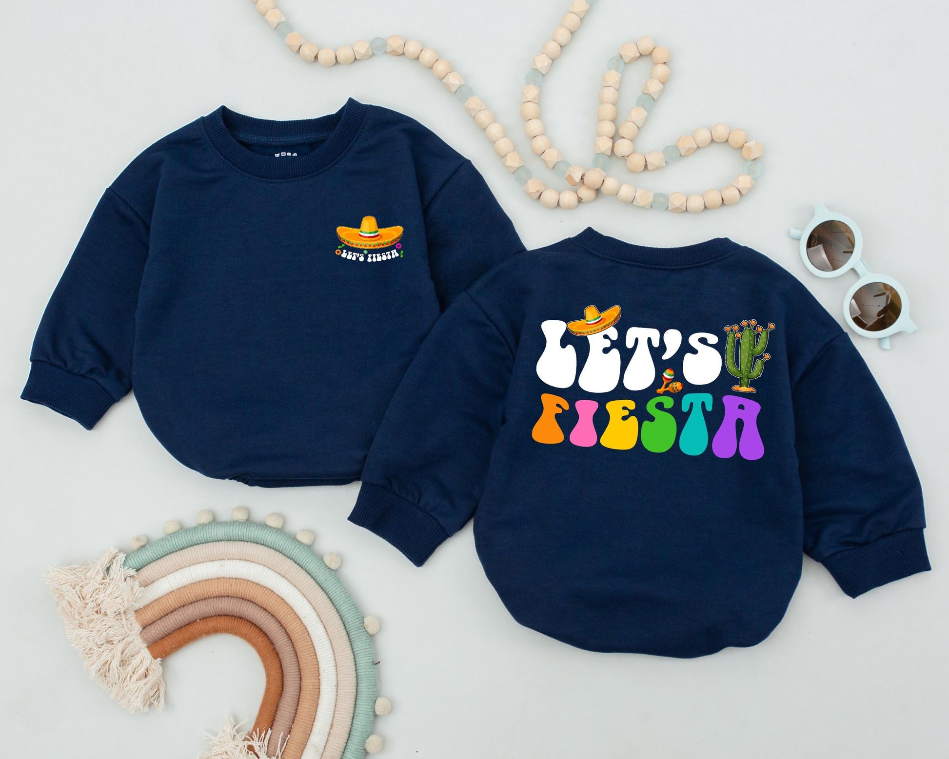 Let's Fiesta Baby Romper Cinco De Mayo Taco Tuesday Bodysuit Cute Mexican Fiesta Baby Gift First Birthday Outfit