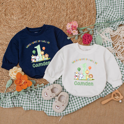Personalized Safari Animals Birthday Romper Wild One Baby Boy Outfit Safari 1st Birthday Celebration Clothes Cotton Comfortable