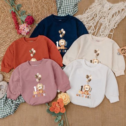 Wild One 1st Birthday Romper Safari Baby Boy Outfit Personalized Bubble Romper First Birthday Clothes