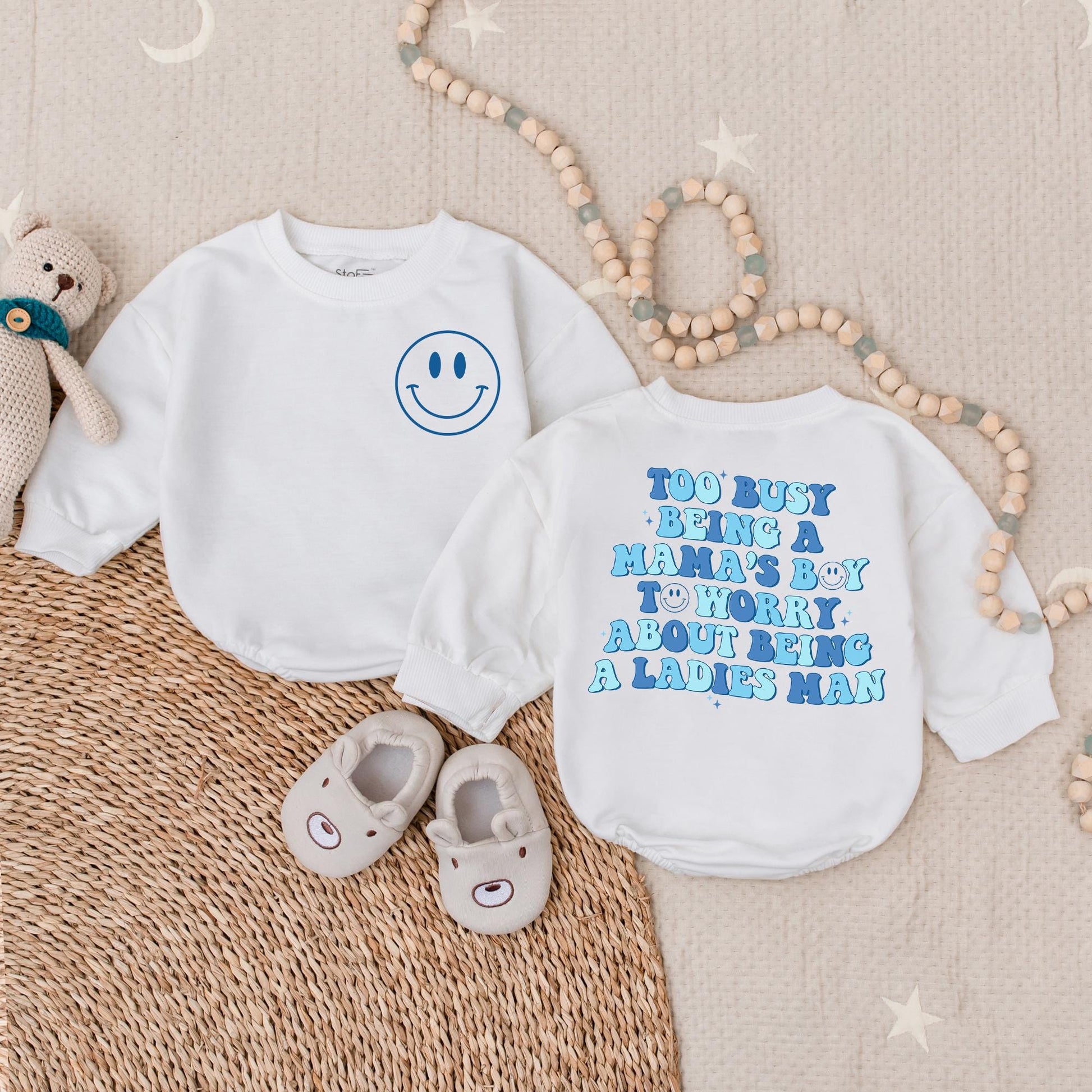 Mama's Boy Baby Romper Sweet Mom's Boy Outfit Baby Shower Gift for Son Pregnancy Announcement Baby Boy Clothes Comfortable Cotton