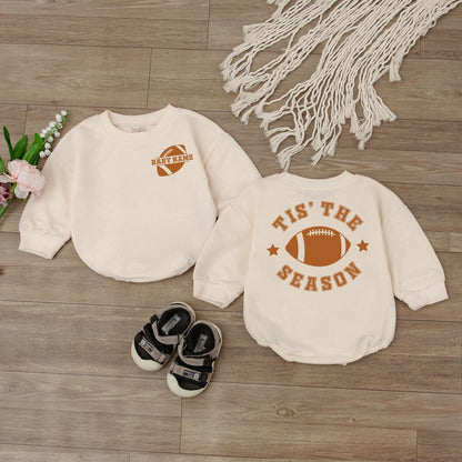 Custom Football Baby Romper Personalized Name & Number Gameday Bodysuit Perfect for Little Fan's Game Day Outfit Baby Shower Gift