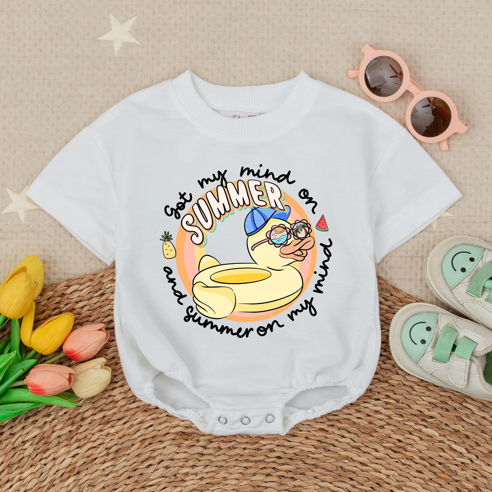 Aloha Hibiscus Flower Baby Girl Romper Summer Beach Hawaiian Vacation Outfit Infant Girls Clothes