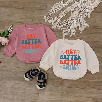 Hey Batter Batter Swing Baby Baseball Romper Retro Boy Outfit Cute Girl Clothes Game Day Sport Shirt Newborn Jumpsuit
