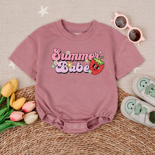 Summer Babe Bubble Romper Baby Girl Hawaiian Vacation Beach Outfit Cotton Comfortable Adorable Retro Floral Design Cute Summer Clothes