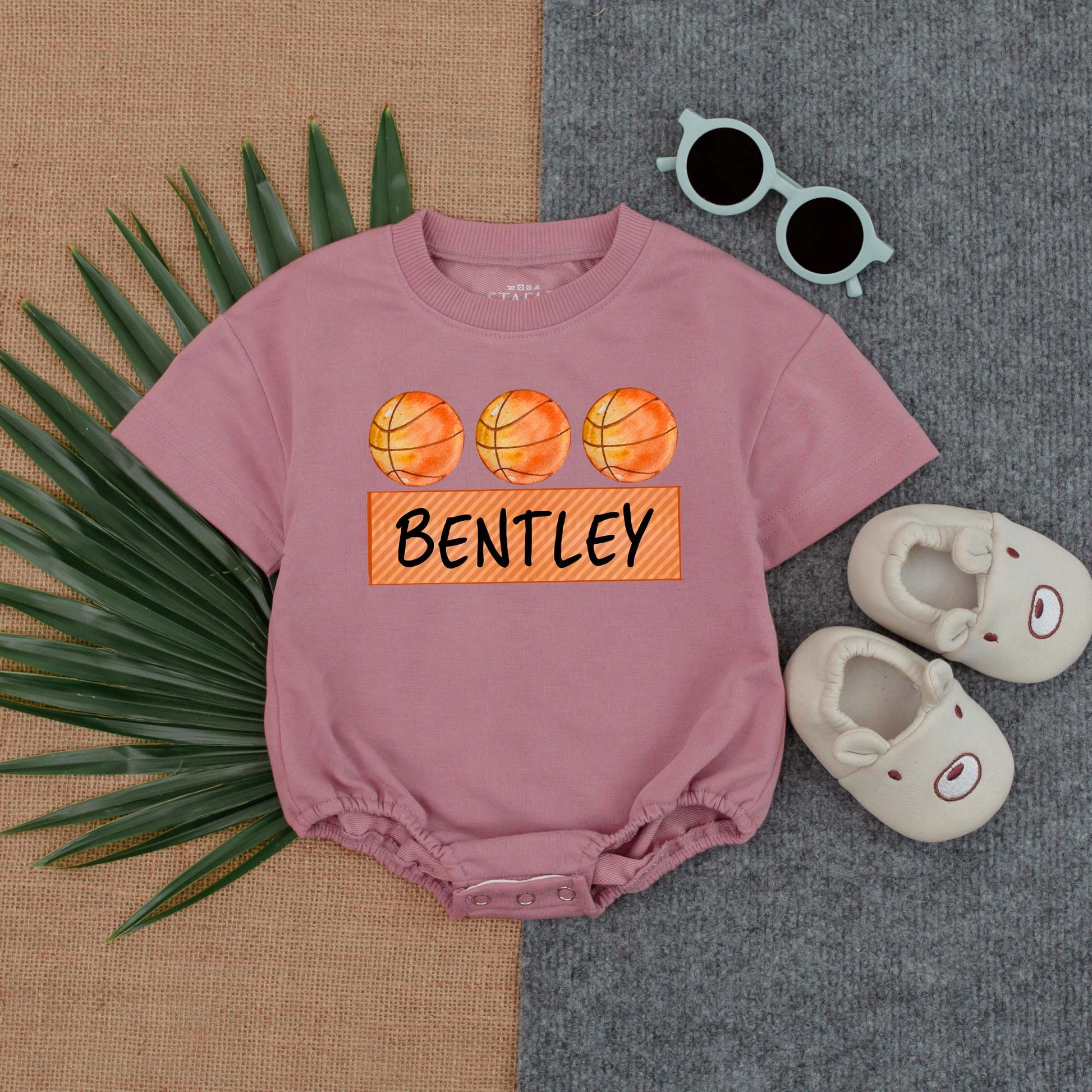 Custom Name Basketball Baby Outfit Newborn Clothes Boy, Game Day Bodysuit, Baby Shower Gift, Future Baller, Soft