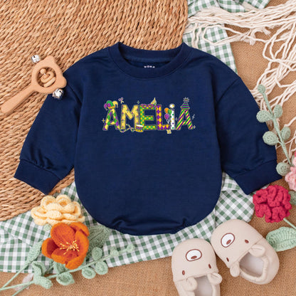 Cute Mardi Gras Bubble Romper for Baby Girls Customizable with Festive Designs and Colors Perfect for Parties and Baby Shower Gifts