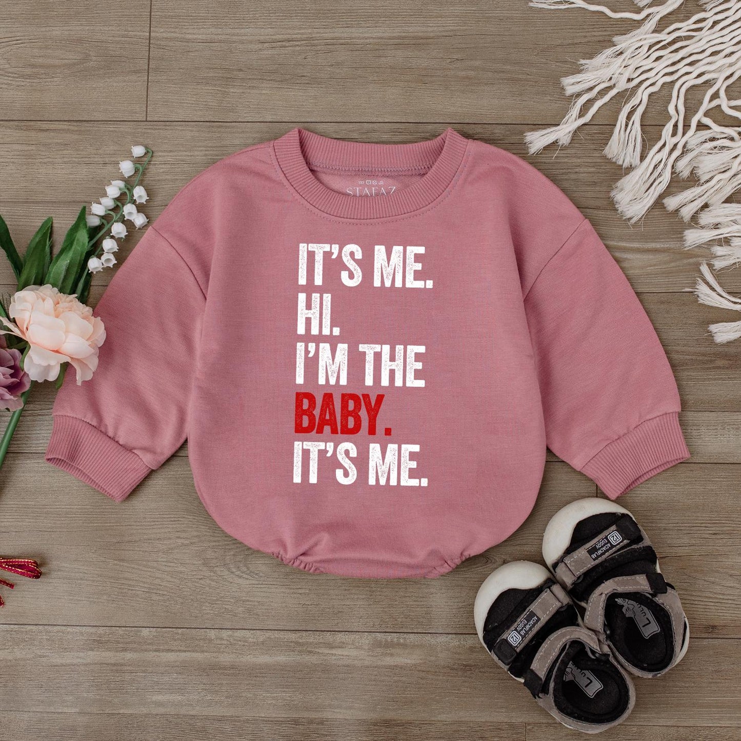 It's Me Hi I'm the Baby Romper Retro Funny Newborn Outfit Trendy Baby Clothes Gift 1st Birthday