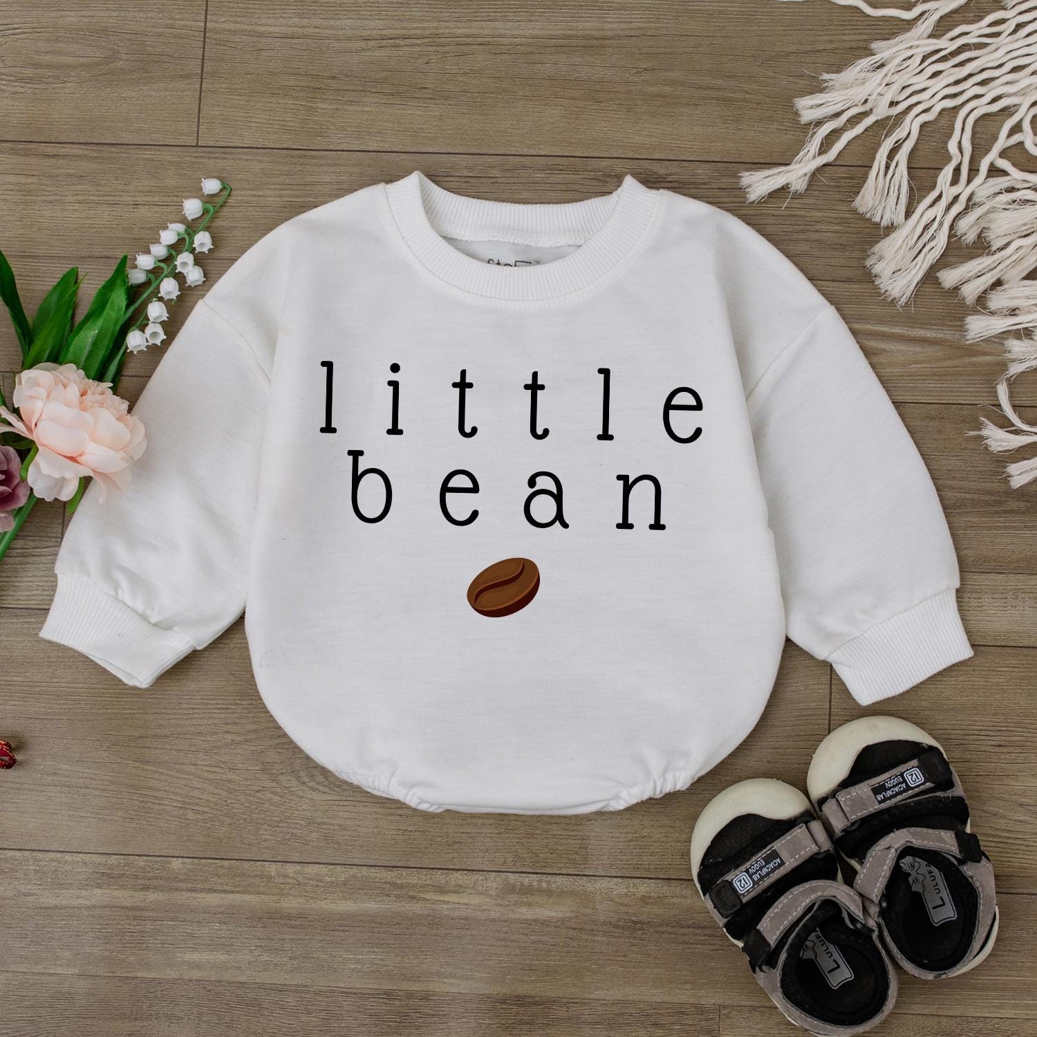 Little Bean Baby Bodysuit My Birthstone Is a Coffee Bean Romper Minimalist Coffee Baby Outfit Newborn Unisex Gift
