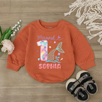 Custom Mermaid 1st Birthday Romper for Baby Girl | Personalized Mermaid Party Outfit | This Mermaid is One Bodysuit