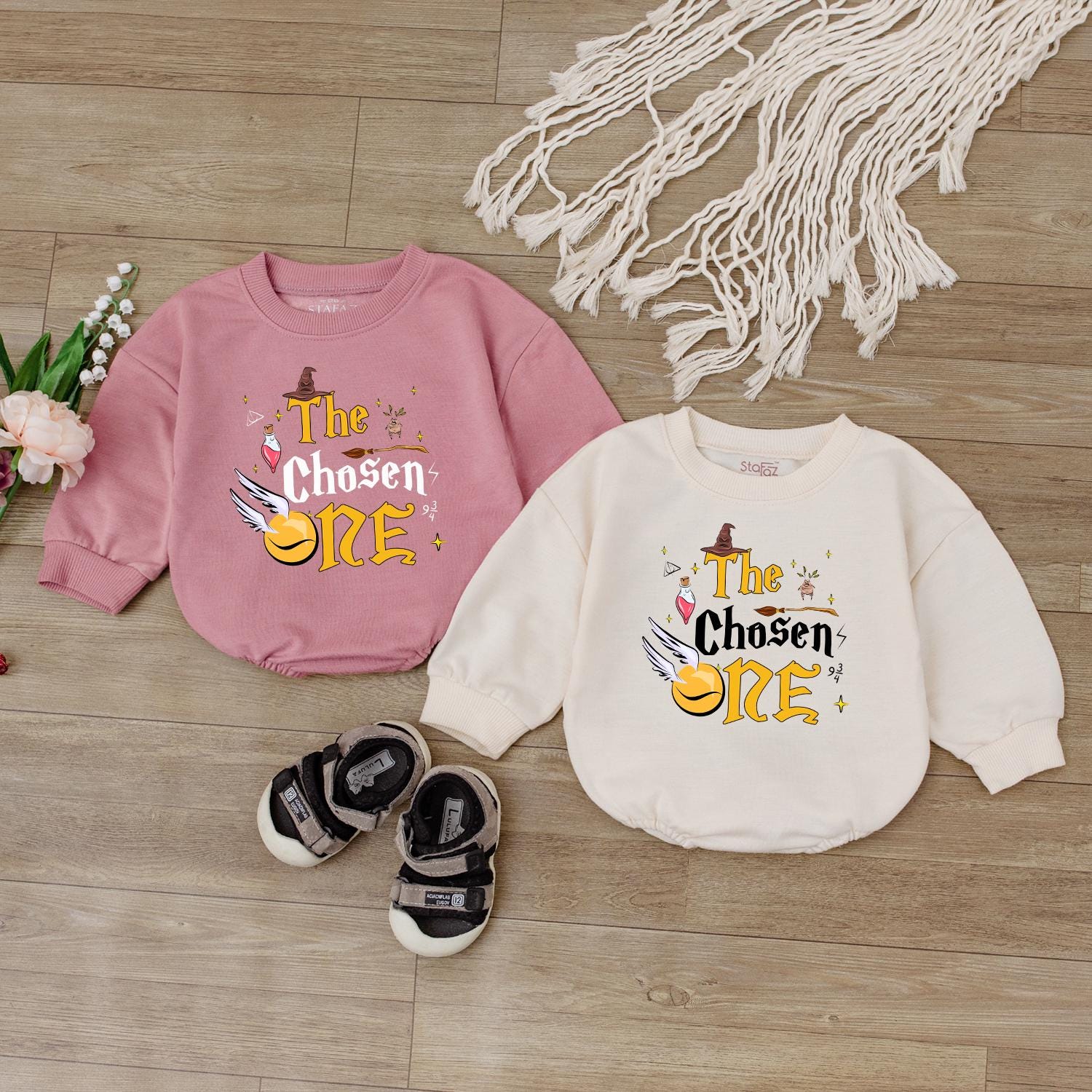 The Chosen One First Birthday Romper Baby Boy Girl Outfit Wizard Theme 1 Year Old Celebration Gift Cotton Comfortable