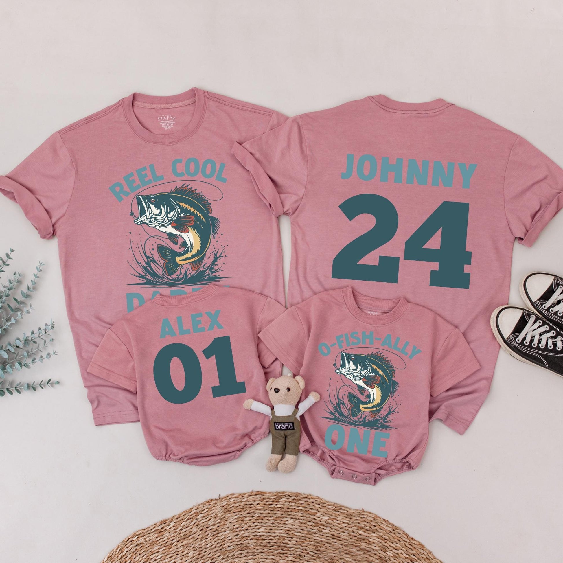 O-Fish-Ally One 1st Birthday Fishing Shirt Matching Family Outfits Baby Romper Reel Cool Dad Boy & Girl Party Wear