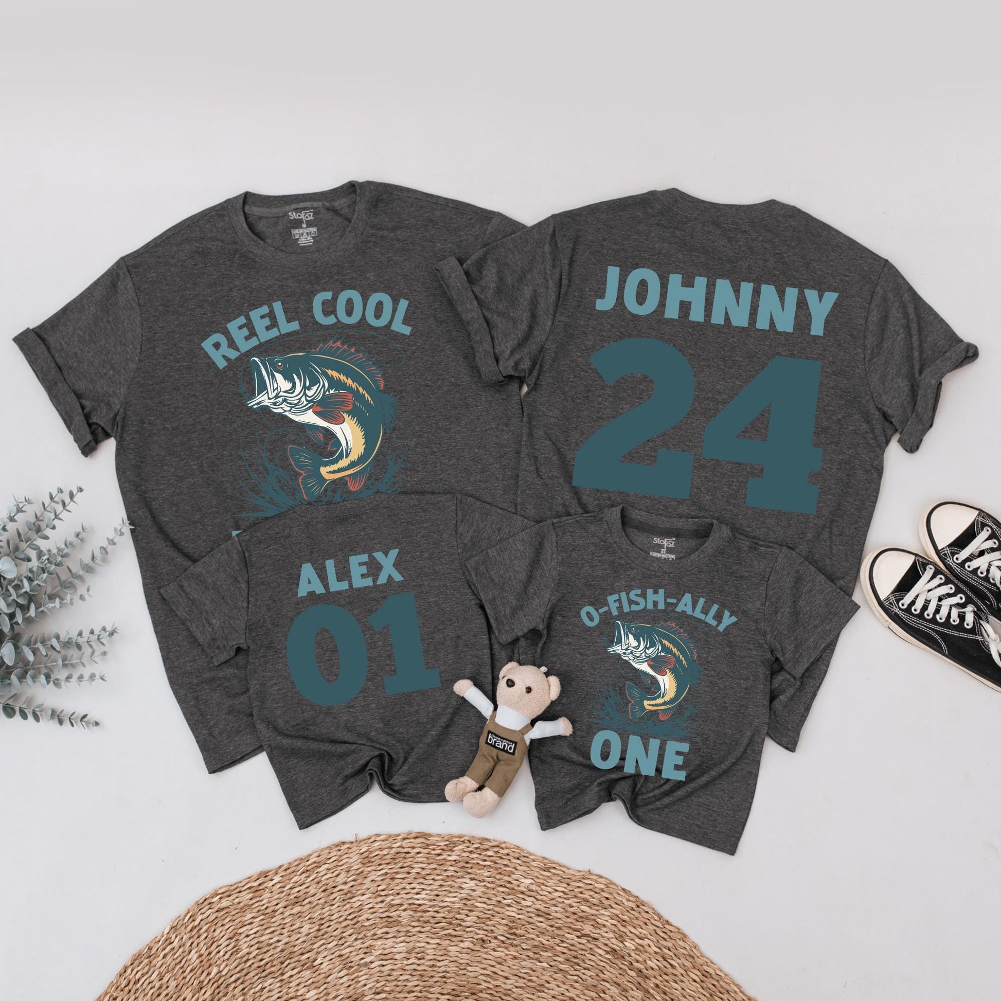 O-Fish-Ally One 1st Birthday Fishing Shirt Matching Family Outfits Baby Romper Reel Cool Dad Boy & Girl Party Wear