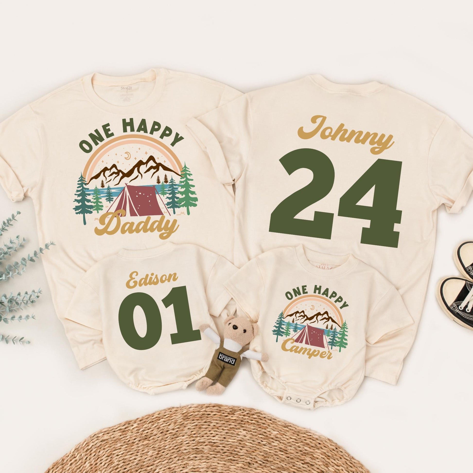 One Happy Camper First Birthday T-Shirt & Family Matching Shirts