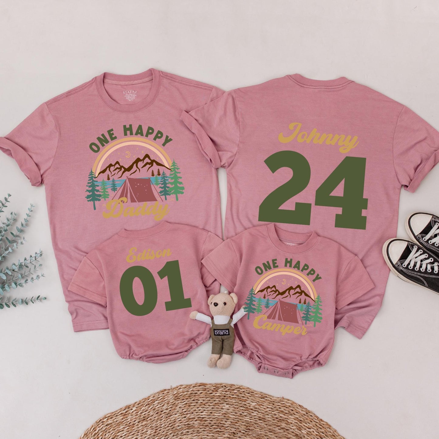 One Happy Camper First Birthday T-Shirt & Family Matching Shirts