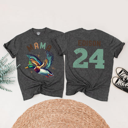 One Lucky Duck Birthday Matching Family Shirts, Vintage Duck 1st Birthday Party Outfits, Mallard Graphic Tees for Mama, Edison, and Edmund (139 chars)