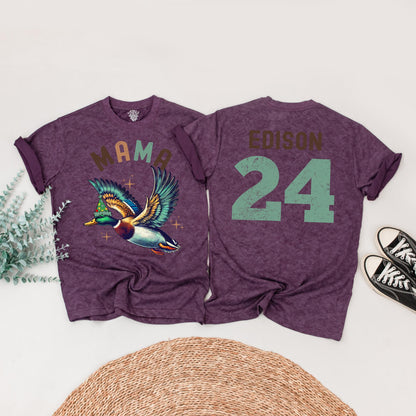 One Lucky Duck Birthday Matching Family Shirts, Vintage Duck 1st Birthday Party Outfits, Mallard Graphic Tees for Mama, Edison, and Edmund (139 chars)