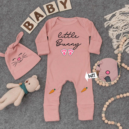 Adorable Little Bunny Baby Bodysuit and Hat Set for Newborn First Easter Day Going Home Outfit Gender Neutral Infant Honey Bunny Gift