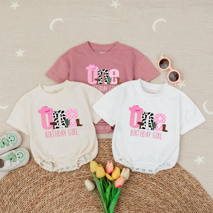 Girl My First Rodeo Birthday Romper Highland Cowgirl Howdy Outfit Baby Girl First Birthday Celebration Natural Cotton Soft Comfortable