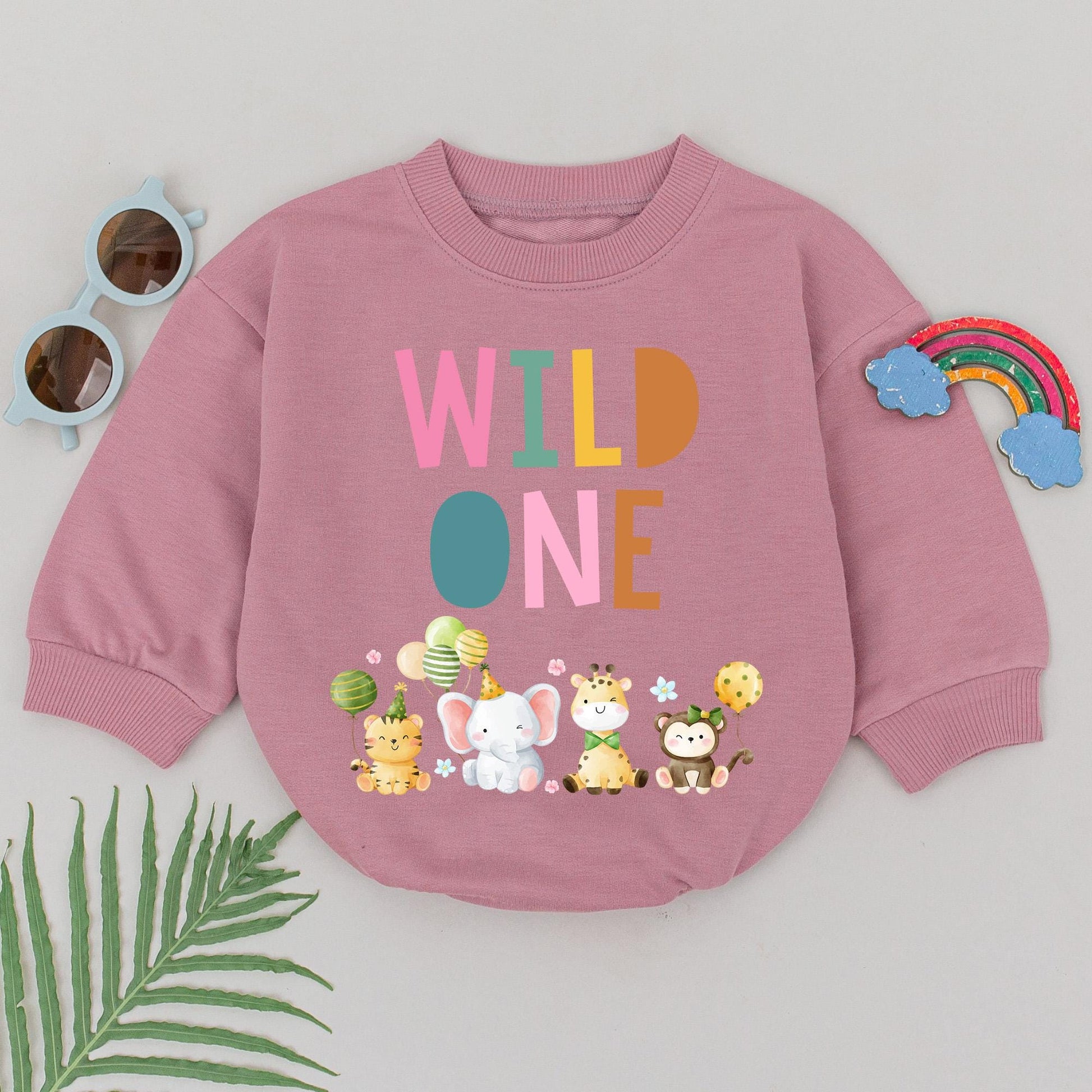 Wild One Birthday Romper Baby Boy Clothes Retro Safari Bubble 1st Birthday Party Animal Outfit First Birthday Gift Wild One Cake Smash Outfit 138