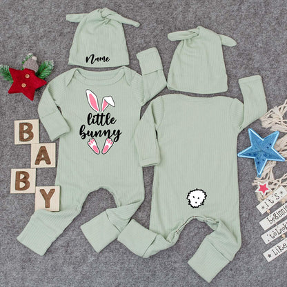 Little Bunny Easter Outfit Bodysuit and Hat Set Newborn Baby Clothes Cute Bunny Ears Design Honey Bunny Gift First Easter Day Going Home Outfit (138 chars)