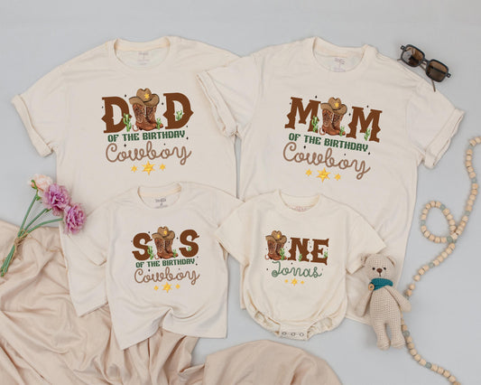 Matching Family First Rodeo Shirts | Western Birthday Outfit for Baby, Toddler, Mom & Dad | Cowboy Party Cotton
