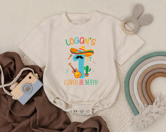 Personalized Name First Cinco De Mayo Baby Romper Newborn Bodysuit Custom Fiesta Outfit Mexican Infant Clothes