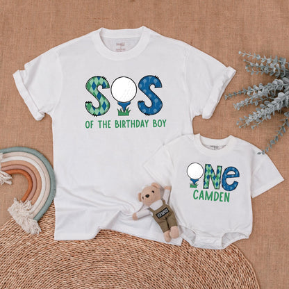 Golf Hole in One First Birthday Family Matching Shirt for Boys Mom and Me Outfits