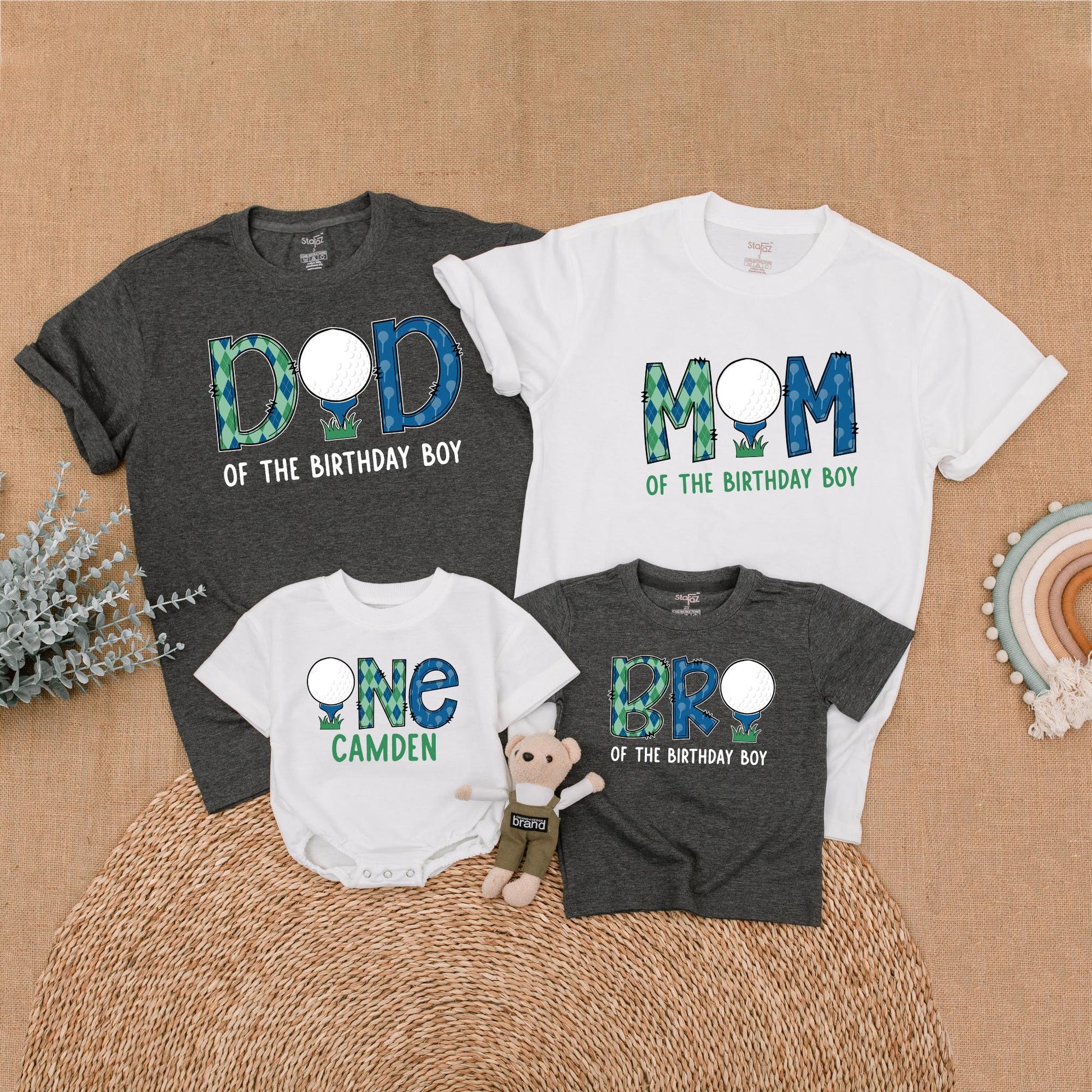 Golf Hole in One First Birthday Family Matching Shirt for Boys Mom and Me Outfits