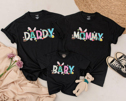 Custom Easter Bunny Family Shirts Adorable Matching Outfits for Mom & Me First Easter Day Celebration Gift