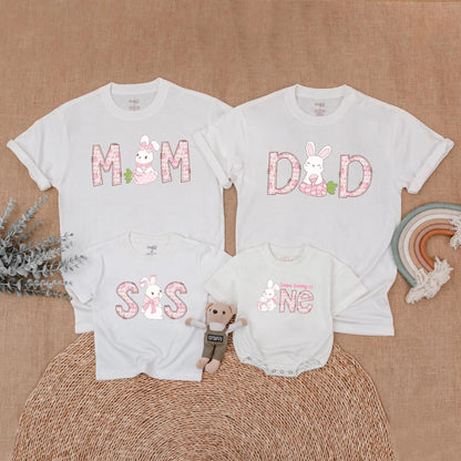 Some Bunny is One Matching Family Birthday Shirts, 1st Birthday Girl Outfits, Bunny Party, Mom & Baby, Custom