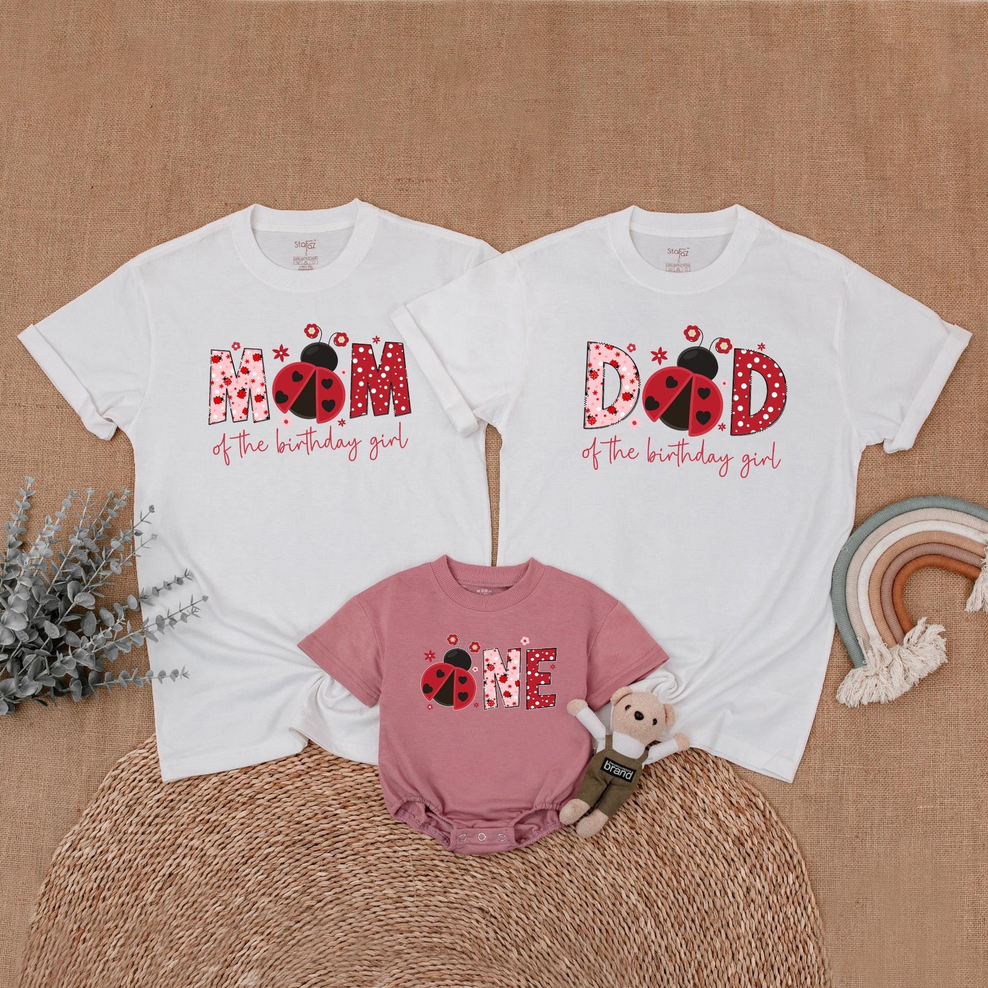 Ladybug Birthday Matching Family Shirts, Girl First Birthday Outfit, Mommy and Me Ladybug Theme, Farm Bug Birthday Party Clothes, Baby Girl Gift