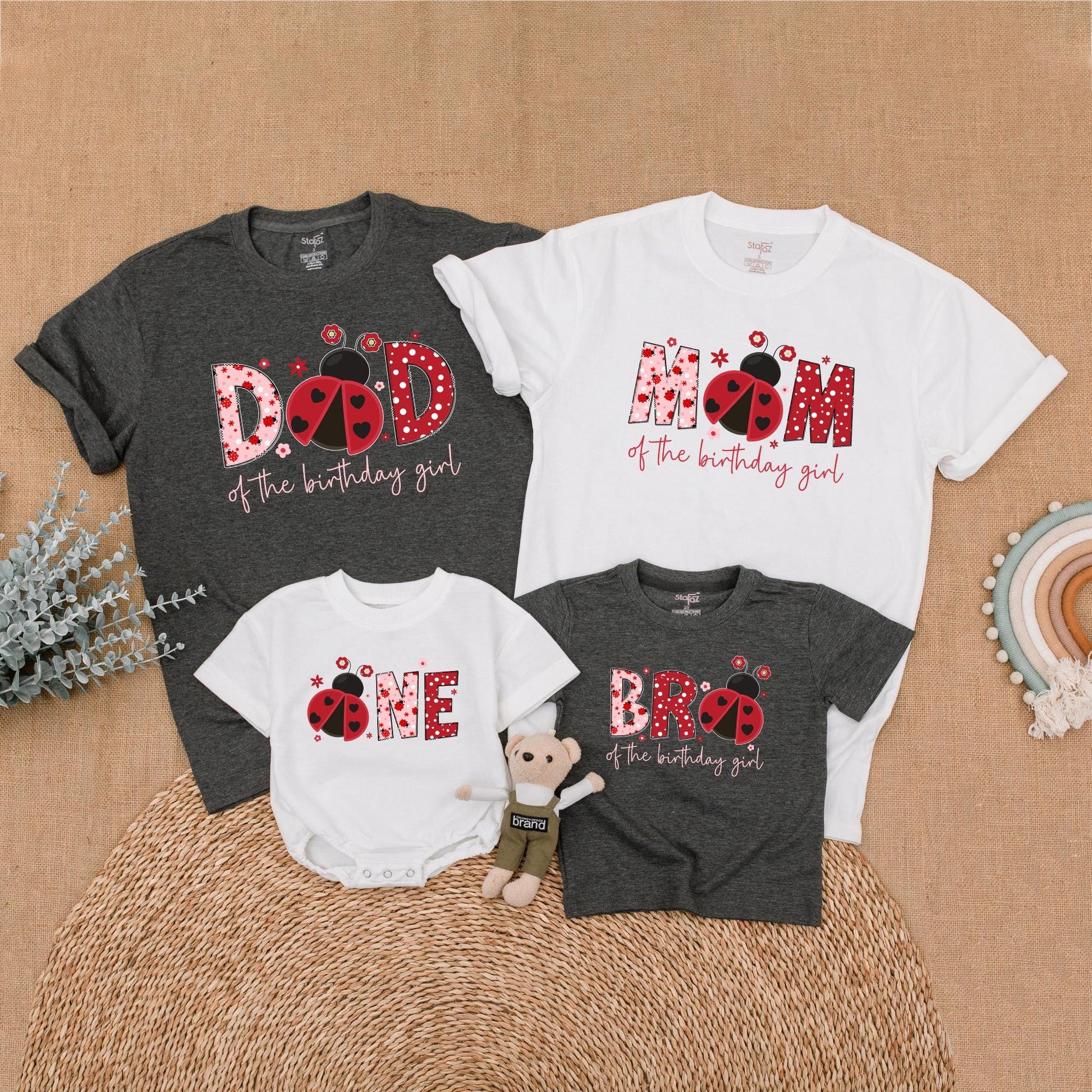 Ladybug Birthday Matching Family Shirts, Girl First Birthday Outfit, Mommy and Me Ladybug Theme, Farm Bug Birthday Party Clothes, Baby Girl Gift