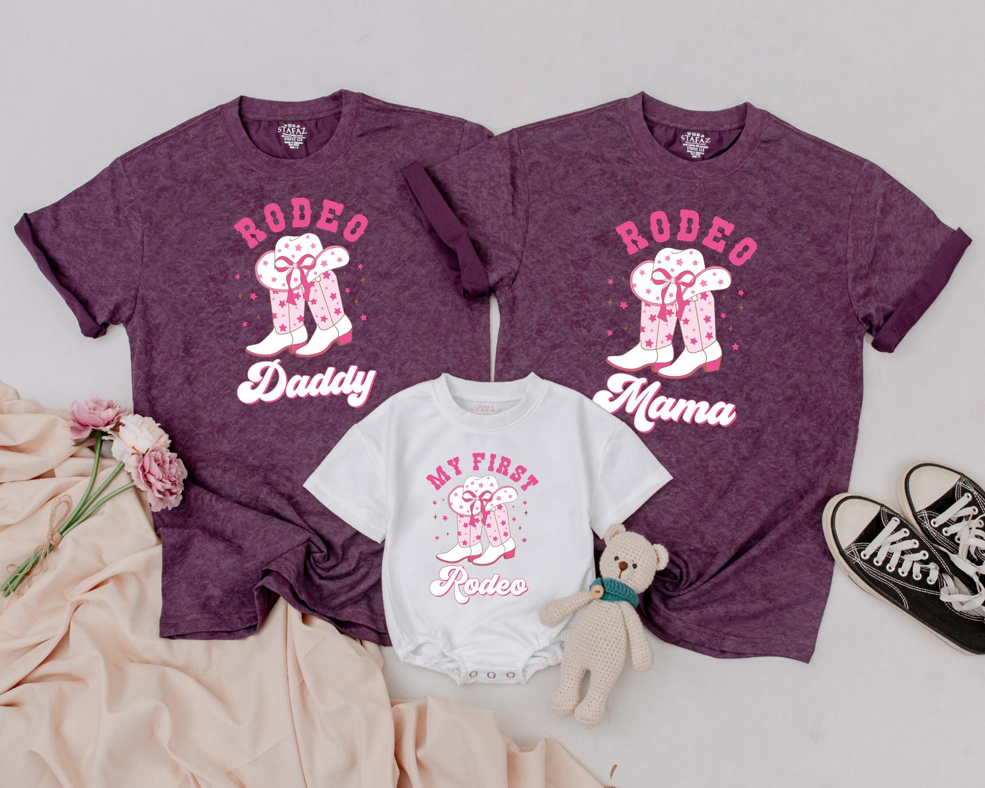 My First Rodeo Family Matching Shirts, 1st Birthday Cowgirl Party Outfit, Western Farm Theme, Baby T-shirt, Matching Siblings Clothes Cute (138 chars)