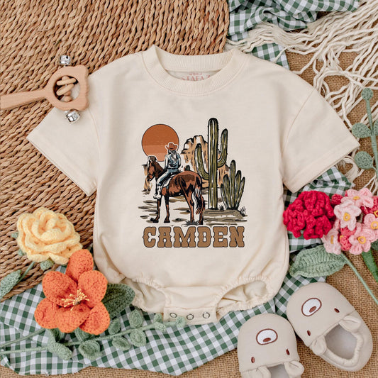 Western Cowgirl Baby Romper: Retro Cowboy Bodysuit for Baby Girl, Boho Country Style, a Western Baby Shower Gift, and Cowboy Baby Clothes