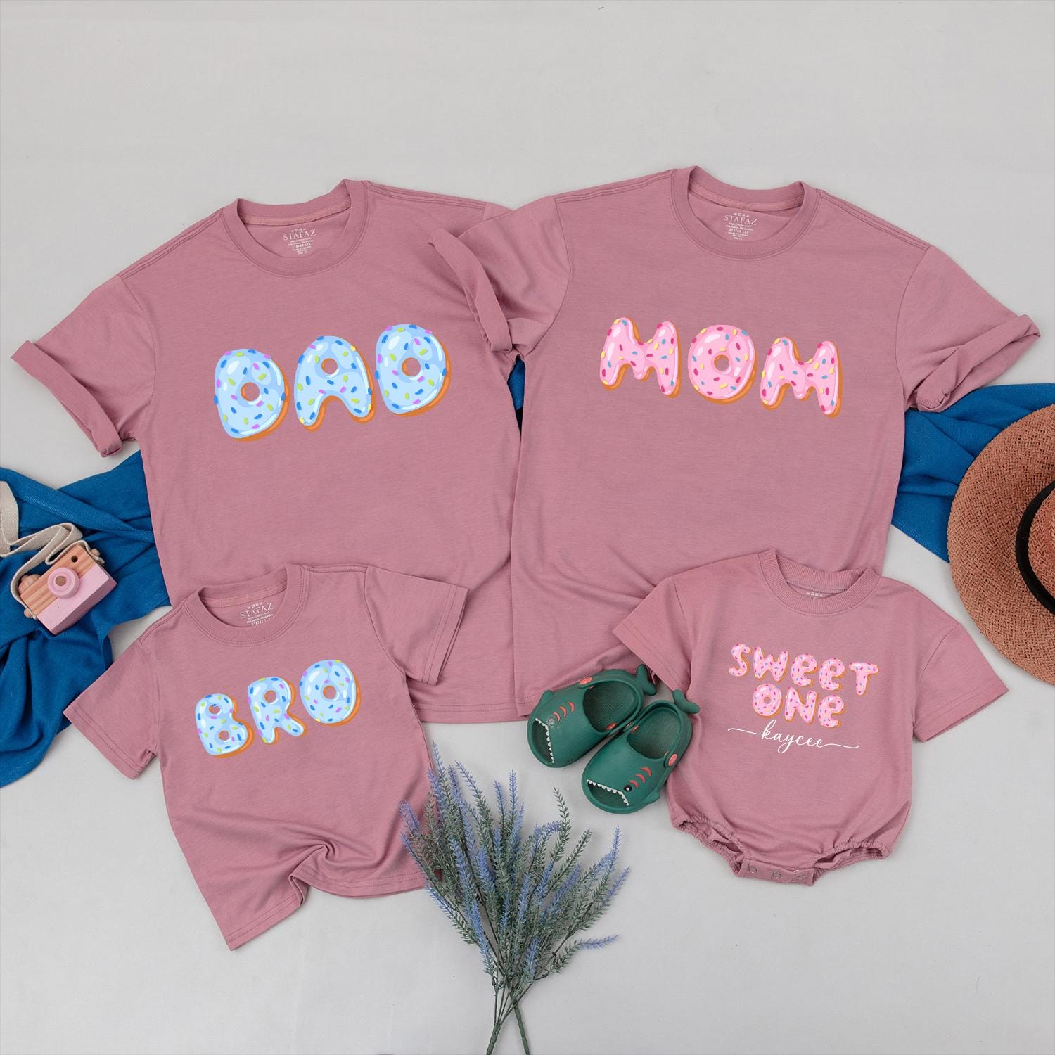 Donut Birthday Shirts Sweet One Family Matching Outfits First Birthday Celebration Kids Donut Party Clothing