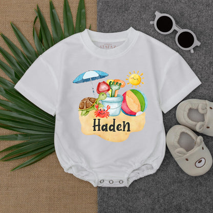My First Beach Vacation Baby Romper Short Sleeve Summer Clothes 1st Vacation Baby Beach Bodysuit Vacation Outfit