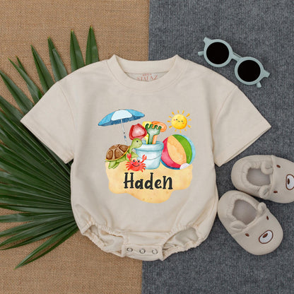 My First Beach Vacation Baby Romper Short Sleeve Summer Clothes 1st Vacation Baby Beach Bodysuit Vacation Outfit