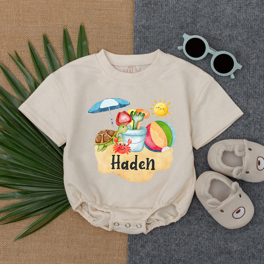 My First Beach Vacation Baby Romper Short Sleeve Summer Clothes 1st Vacation Baby Beach Bodysuit Vacation Outfit