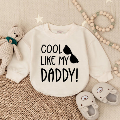 Cool Like My Daddy Baby Bubble Romper Cute Funny Newborn Outfit Dad Gift Idea "I Love My Daddy" "Cool Dad" "Baby Announcement"