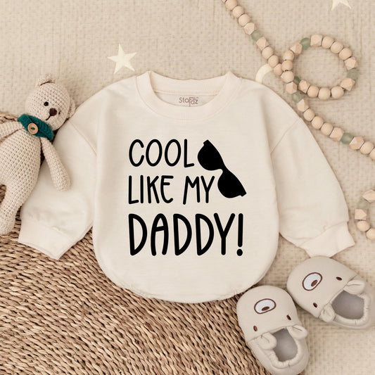 Cool Like My Daddy Baby Bubble Romper Cute Funny Newborn Outfit Dad Gift Idea "I Love My Daddy" "Cool Dad" "Baby Announcement"