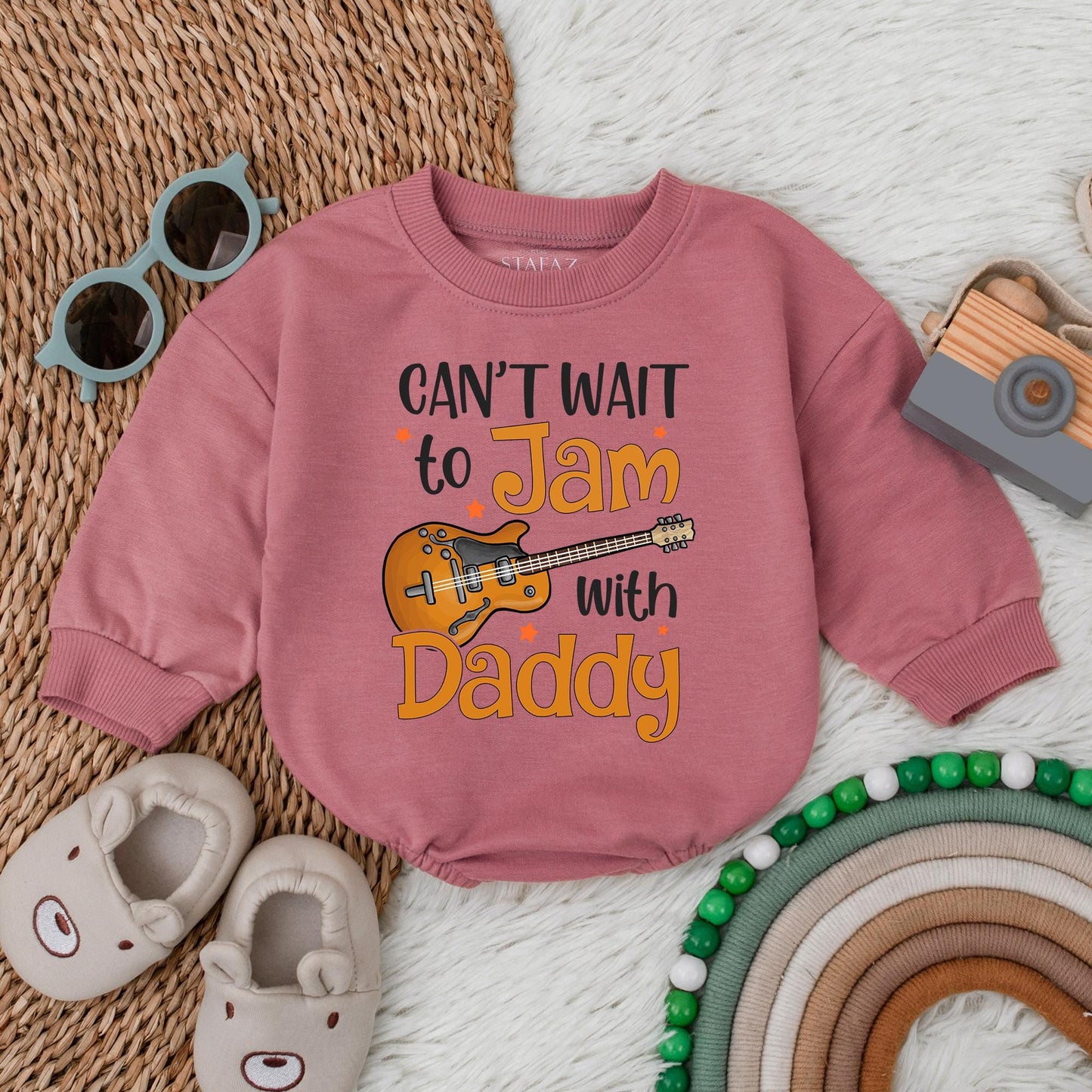 Daddy's Music Buddy Rock Baby Bodysuit & Toddler/Youth Shirts, Plus 'Jam With Daddy' Romper, Perfect Baby Shower Gift