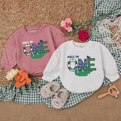 Baby Boy Golf First Birthday Romper Hole in One Outfit for First Birthday Celebrations