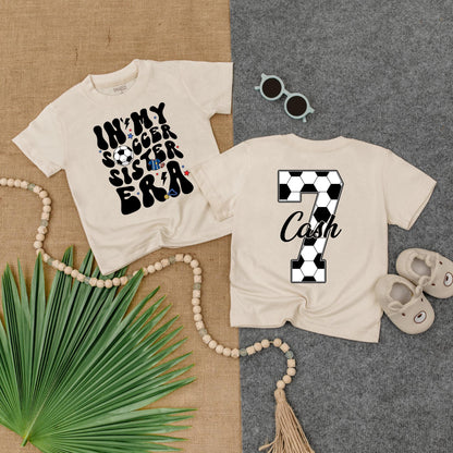 Custom 'In My Soccer Sister Era' Toddler T-Shirt for Game Day Baby Girl Outfit Comfortable Kid Clothes Unique Soccer Lover Gift