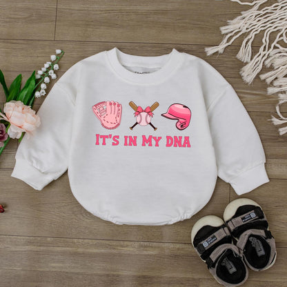 Football It's In My DNA Baby Girl Romper Bodysuit Birthday Outfit Sports Themed Shower Gift Newborn Infant Toddler Apparel