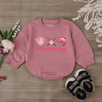 Football It's In My DNA Baby Girl Romper Bodysuit Birthday Outfit Sports Themed Shower Gift Newborn Infant Toddler Apparel