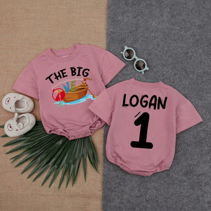 Personalized The Big One Boy Romper First Birthday Ocean Theme Fishing Outfit Comfortable Cotton Baby Boy Gift