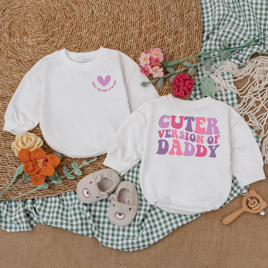 Adorable Cuter Version of Daddy Baby Girl Romper Bodysuit First Father's Day Gift Daddy and Me Matching Outfit New Baby Shower Present Comfortable Cotton