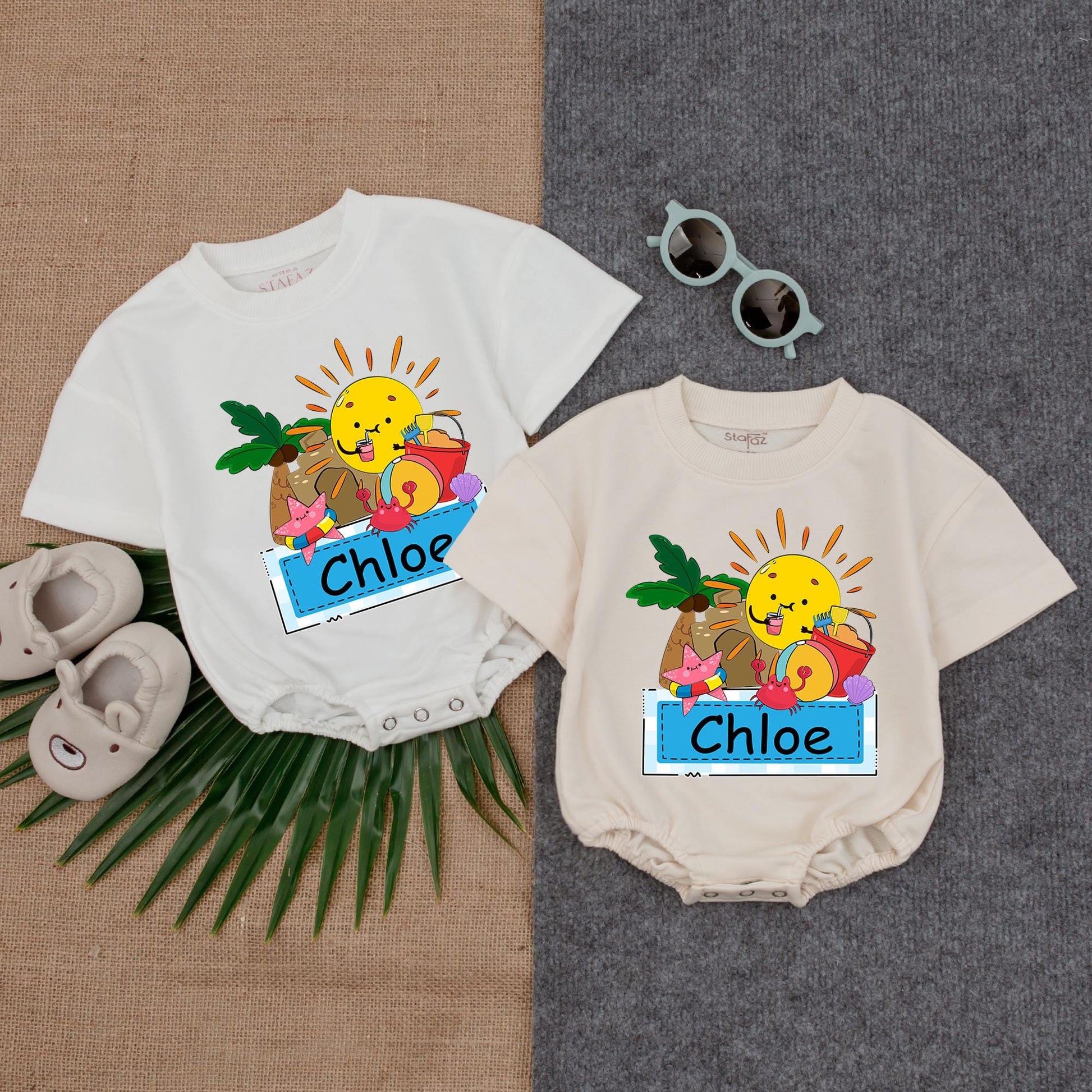 Personalized Funny Crab Bubble Romper Baby Toddler Coastal Beach Outfit Summer Bodysuit Short Sleeve Lightweight Ocean Theme Baby Gift