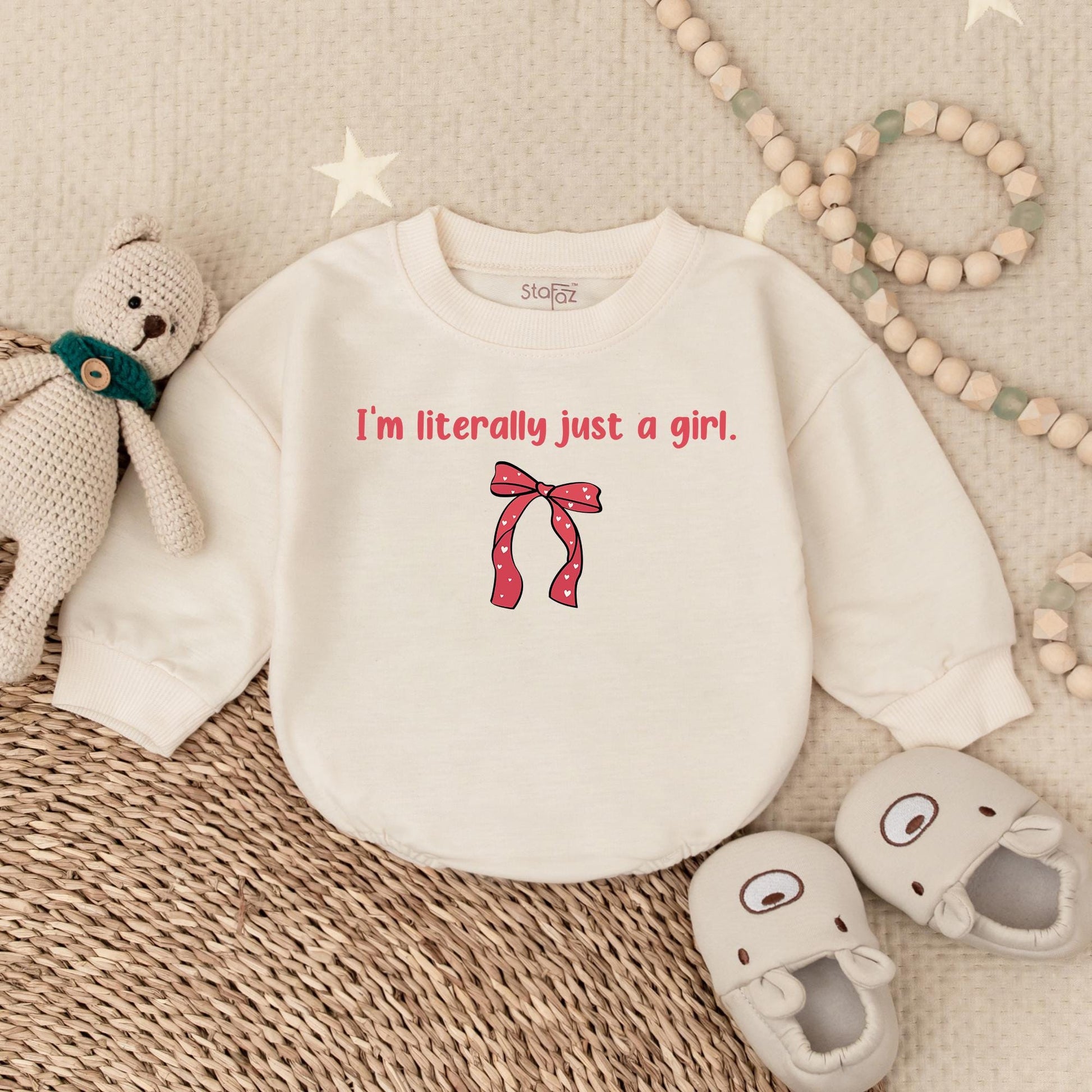 I'm Just A Girl Baby Bubble Romper Perfect Gender Reveal Baby Shower and Coming Home Outfit